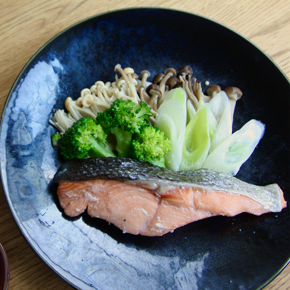 鮭と野菜のレンジ蒸し