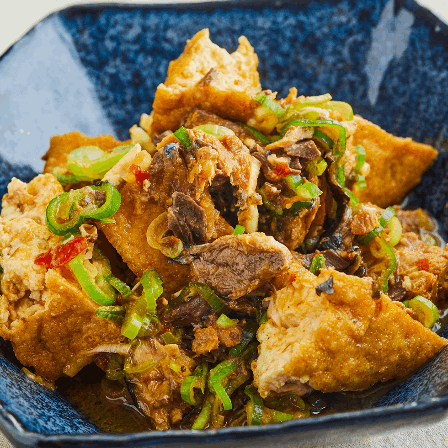 さばみそ煮缶で麻婆豆腐風