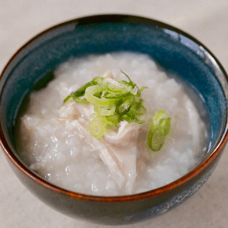 サラダチキンで簡単 中華風鶏粥